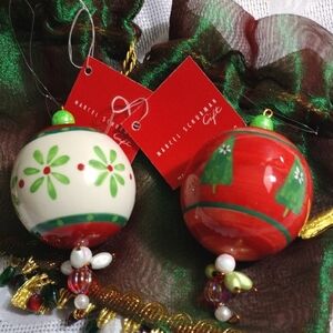 Festive Red and Green Ornaments NWT